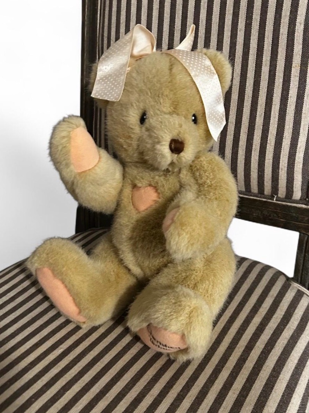 Dakin Cherished Teddies Plush Teddy Bear w/ Bow Vintage 1987